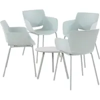 CLP Minota Tuinset - Set van Minot tafel en Alpena stoelen - weerbestendig - UV-bestendig - turkis 4 stoelen