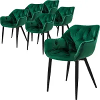 ML-Design Set van 6 eetkamerstoelen Saga velvet | fluweel groen 59x83x67 cm eetkamerstoelen | NADUVI
