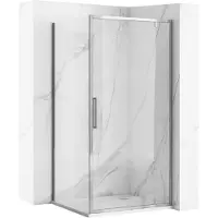REA hoekdouchecabine Rapid Swing, chroom, 120x90 cm
