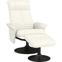 HOMCOM relaxfauteuil met voetenbank - TV-fauteuil - Draaifauteuil - Relaxstoel - Crèmewit