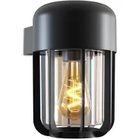 Calex Wandlamp buiten met schemersensor E27 | Faenza | IP65 | Zwart