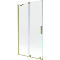 Mexen Velar tweedelige verschuifbare badwand 100 x 150 , transparant, goud geborsteld - 896-100-000-01-55