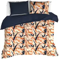 De Witte Lietaer Dekbedovertrek Junglecat Dress Blues Satijn-260 x 200 / 220 / 240 cm | Extra Breed