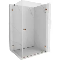 Mexen Lunar-B douchecabine scharnierend rechts 100 x 90 , transparant, roze goud - 832-100-090-60-00-P