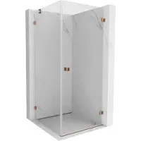 Mexen Lunar-B douchecabine scharnierend rechts 100 x 100 , transparant, roze goud - 832-100-100-60-00-P