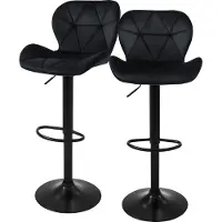 ML-Design Set van 2 barkrukken Leah velvet | fluweel zwart 41x110x47 cm barkrukken | NADUVI
