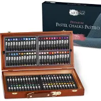 Artina Pastilo Pastelkrijt in Houten Koffer - Zachte Pastel Krijt Stiften 96 stuks - Fijne Pastelpotloden van Hoge Kwaliteit