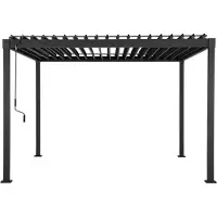 Mirador Pergola 80 Solid, 3x4 meter, staal, antraciet, verstelbaar lamellendak
