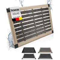 Bomoe deurmat buiten - 40x60 cm vloermat van aluminium - deurmatten met rubber - muduster antislipmat champagne metallic AluGant