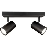 LEDVION LED Plafondspot Zwart 2-lichts Rechthoek GU10 3W neutraal wit