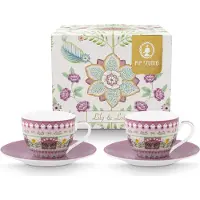 Pip studio Espressokop & Schotel Lily & Lotus Lilac 120 ml (Set van 2)