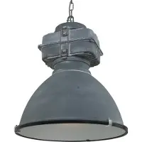 Mexlite Hanglamp industrie glas 48cm grijs