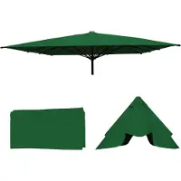 Mendler Vervangende hoes voor parasol -D20, parasolhoes Vervangende hoes, 5x5m (Ø7,2m) Polyester ~ donkergroen