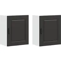 vidaXL Keuken Wandkasten 2 stuks "Kalmar" Zwart Geengineerd Hout