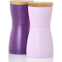 AdHoc Tweeling peper- en zoutmolenset, donkerpaars&lichtpaars, CeraCut keramische molen, kunststof/eic, Pepermolen + zoutmolen, Paars