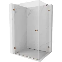 Mexen Lunar-B draaideur-douchecabine links 100 x 90 , transparant, roze goud - 832-100-090-60-00-L