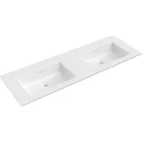 Mexen Otis dubbele inbouw gootsteen 141 x 46,5 cm, glanzend wit - 25181400D
