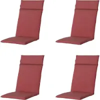Madison tuinstoelkussen hoge rug manchester red ca. 120x50 cm set van 4
