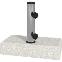 Outsunny Sonnenschirmständer aus Granit 25 kg Ampelschirmständer Schirmständer Schirmhalter, Schirmgewicht, Ständer für Sonnenschirm 32/38/48mm Rohrdurchmesser, für Balkon, Terasse, Garten, Grau