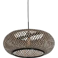 Steinhauer Zwart rotan hanglamp Sparkled Ø 60cm
