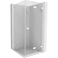 Mexen Lunar-F vouwdeur douchecabine rechts 80 x 80 , transparant, wit - 836-080-080-20-00-P