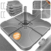 Kesser Parasoltegel Parasolvoet vulbaar tot 60 liter / 80 kg met water of zand Inclusief metalen verbinders - Grijs