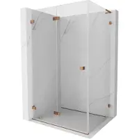 Mexen Lunar-F L opvouwbare douchecabine links 100 x 90 , transparant, roze goud - 836L-100-090-60-00-L