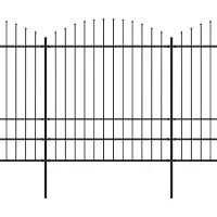 vidaXL Tuinhek met puntige bovenkant, staal, 1506 x 200 cm, zwart