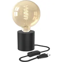 Calex Tafellamp Rond - E27 - Zwart - Incl. G125 Filament lichtbron