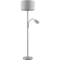 LINDBY Vloerlamp Colima, alu / grijs / zink, Woon-/ Eetkamer, metaal, Modern, vloerlamp