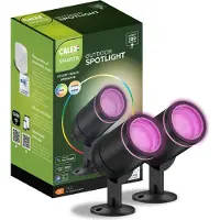 Calex Smart Outdoor LED Buitenlamp - Set van 2 stuks - Slimme Grondspot - RGB en Warm Wit Licht - 4W - Zwart