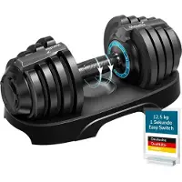 Skandika Halter Paino Halters - verstelbaar, 11 niveaus, 1,5 tot 12,5 kg, korte halter, all-in-one design, snelle gewichtwisseling, compact, dumbbell, verstelbare halters voor thuis, gym, fitness