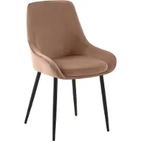 CLP Elmira Eetkamerstoel - Klassiek - Met rugleuning - Met armleuning - Met rugleuning - Velvet - zwart/bruin