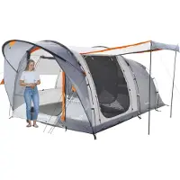 Skandika tunneltent Egersund 3 Sleeper Protect - Campingtent voor 3 personen, Sleeper-technologie, ingenaaide tentvloer, nachtzwarte slaapcabine, 2 m stahoogte, waterdicht, 5000 mm waterkolom