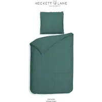 Heckett & Lane Dekbedovertrek Katoen-Satijn - Diamante - Groen 140 x