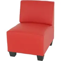 Mendler Modulaire fauteuil zonder armleuningen, middendeel Lyon, kunstleer ~ rood