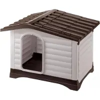 Ferplast DOGVILLA 110, zwart, bruin, grijs, voor buiten, thermoplastisch polyurethaan (TPU), 2 deuren, 46 cm, 1110 mm