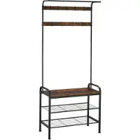 TecTake - kapstok garderobekast Wichita - industrieel donkerbruin - 404533