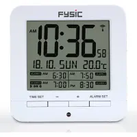 Fysic Digitale wekker met temperatuurweergave, voorzien van DCF-signaal