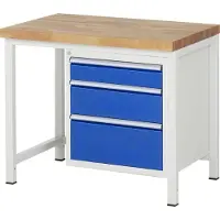 RAU Werkbank serie 8159, 3 schuifladen, B 1000 x D 700 x H 840 mm