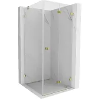 Mexen Lunar-F opvouwbare douchecabine rechts 80 x 80 , transparant, goud - 836-080-080-50-00-P