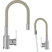 Granitan Keukenkraan Grado - met Flexibele Uitloop - Beige