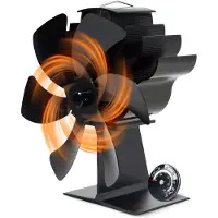 Vulpes goods Tech - Kachelventilator voor Houtkachel - Haardventilator - Ecofan - Warmte Ventilator - 6 Bladen - Incl. Thermometer, Stofdoek & Handschoen - PRO versie