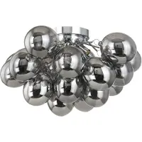 LUCANDE Plafondlamp Diborah, dimbaar, alu / grijs / zink, Woon-/ Eetkamer, Glas, Design, plafondlamp