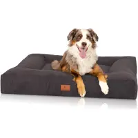 Knuffelwuff orthopedisch hondenbed van velours met handgeweven uiterlijk Sofia 80x60 cm zwart