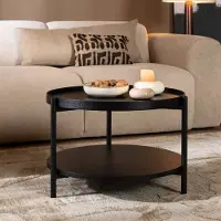 Bronx Salontafel Rio Ø58 cm zwart eiken