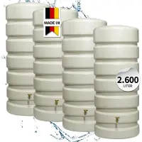 Graf CLASSIC wandtank SET 2600 L zandbeige, 4 x CLASSIC 650 L incl. verbindingsstuk