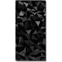 Tulup Wandklok - 3D-abstractie Glazen Klok Met Print - 30x60 cm - Zwart Wandklok Glas Met Motief - Zwarte handen - Rechthoekige Klok - Wandklok Glas Decoratie - Gekleurde Glazen Klok