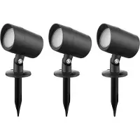 LINDBY Smart LED prikspot Nycta, RGB, Tuya, set van 3 dimbaar, zwart, Kunststof, Modern
