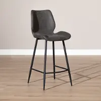 Bronx Industriële barkruk Barrel zwart/antraciet eco-leer 69 cm